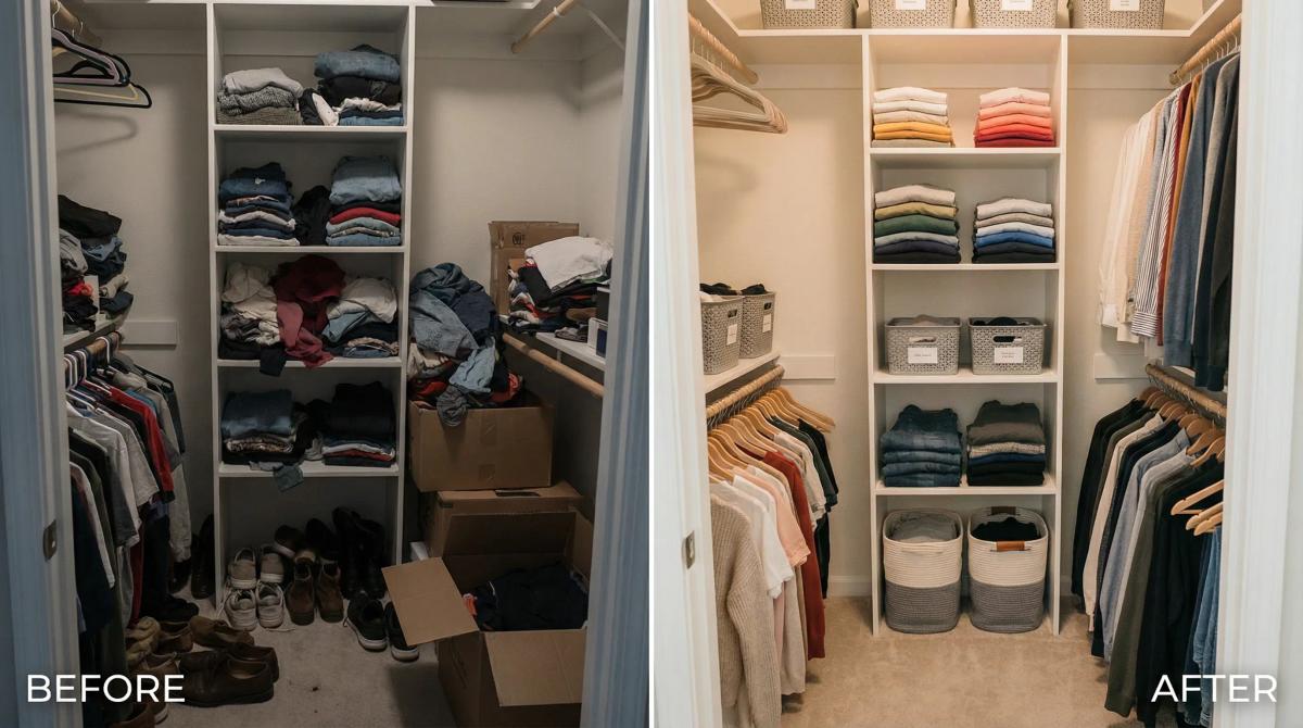 Before and after - closet